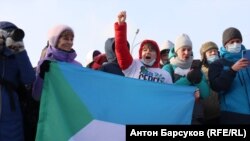 Яна Дробноход на акции протеста (архивное фото)