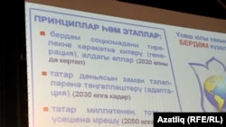 Согласно эскизу татарской стратегии, к 2020 году должны быть завершены исследовательские работы по разработке стратегии. К некоей промежуточной дате — 2030 году — стратегия, как надеются авторы, должна обеспечить "адаптацию татарского мира к меняющемуся миру". Финальная же дата реализации Стратегии — 2050 год — обозначен, как веха, когда татарская нация должна выйти на режим "устойчивого развития в современном мире".