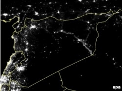 Сирия ночью. Спутниковая съемка, март 2011 года