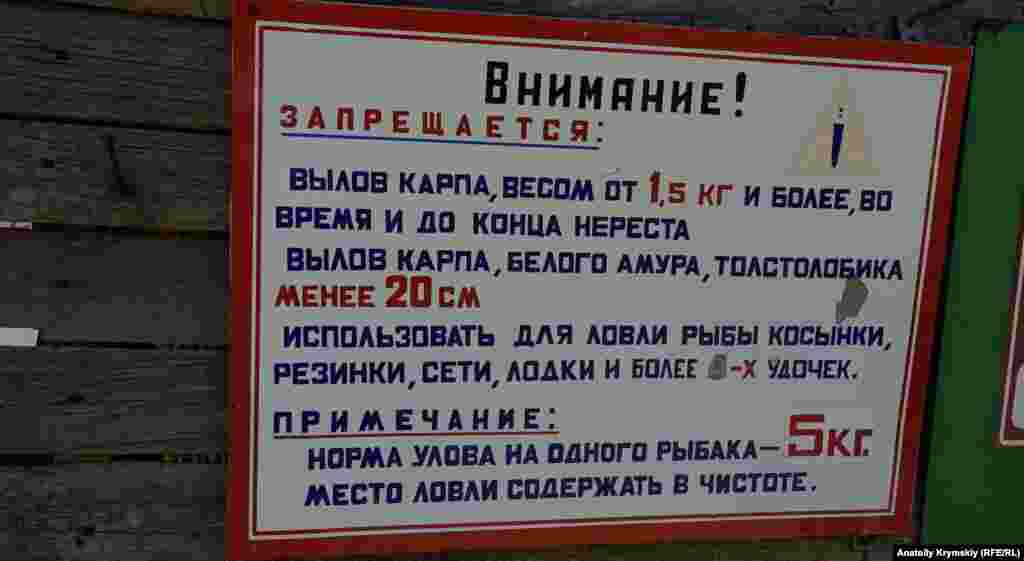 Порыбачить на сельском пруду с указанными ограничениями можно за тысячу рублей (420 гривен) в сутки