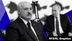 Александр Лукашенко и Владимир Путин. Коллаж